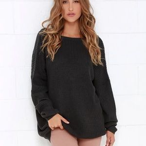 Nasty Gal Island Ferry Dark Grey Sweater